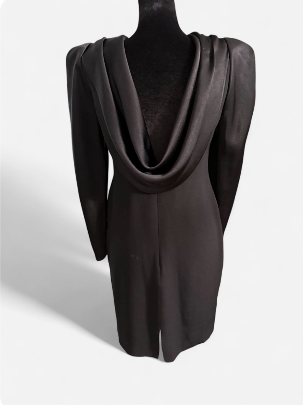 Tom & Linda Platt Saks Fifth Avenue Vintage Black Dress Petite Long Sleeve - Picture 4 of 6